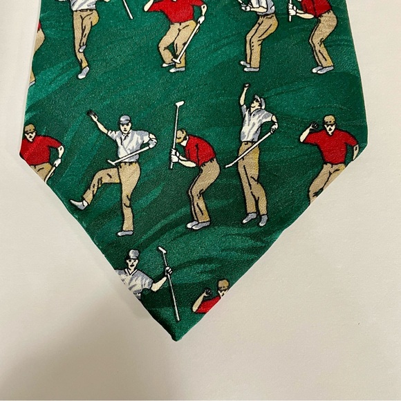VTG Museum Artifacts 100% Men’s Silk Handmade Tie 60” Golfing Sportswear - Picture 1 of 6